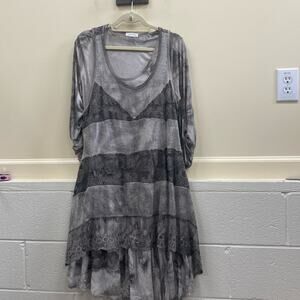 Scandal Italy women’s size L bohemian crochet sweater 2 piece dress